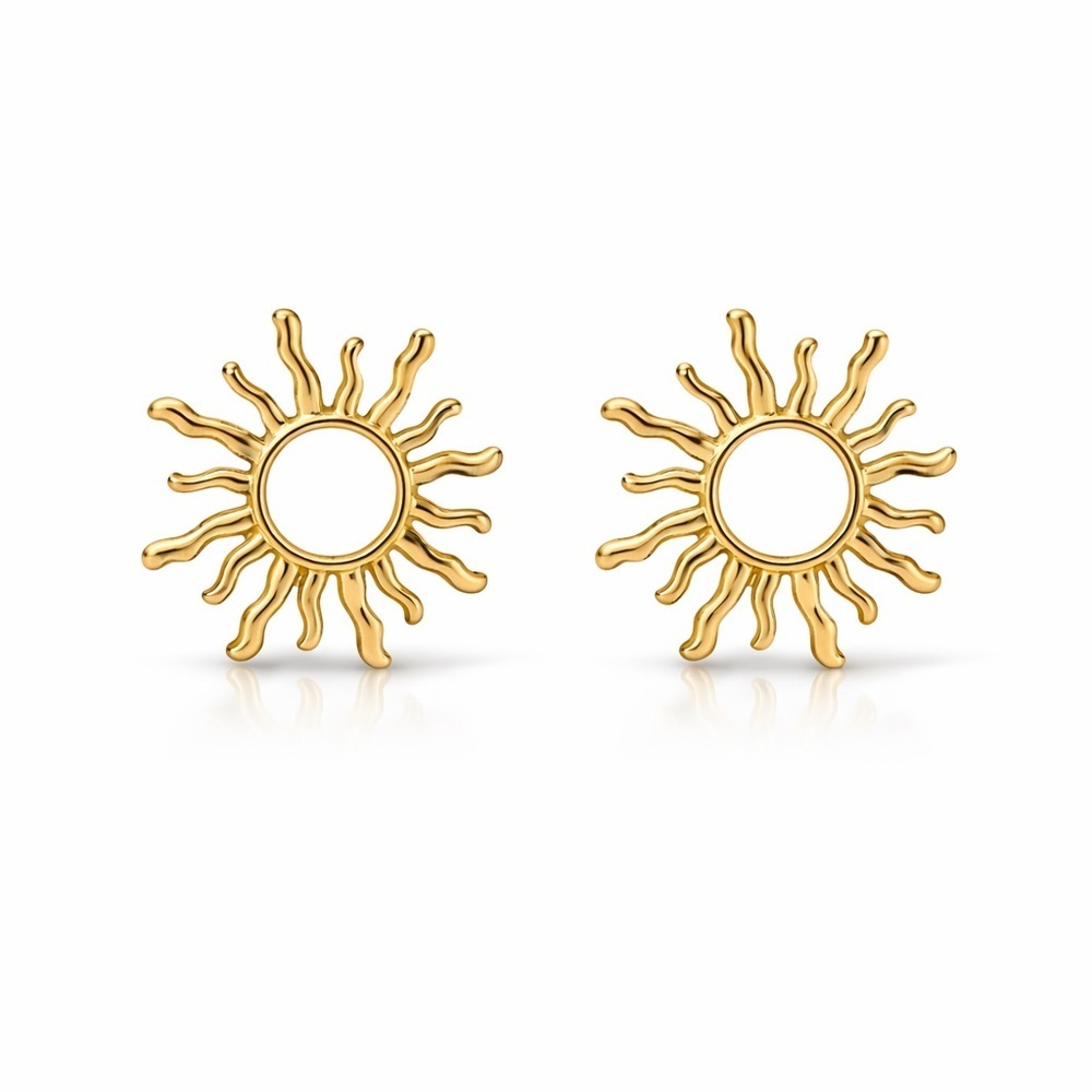 Gold Sunburst Earrings
